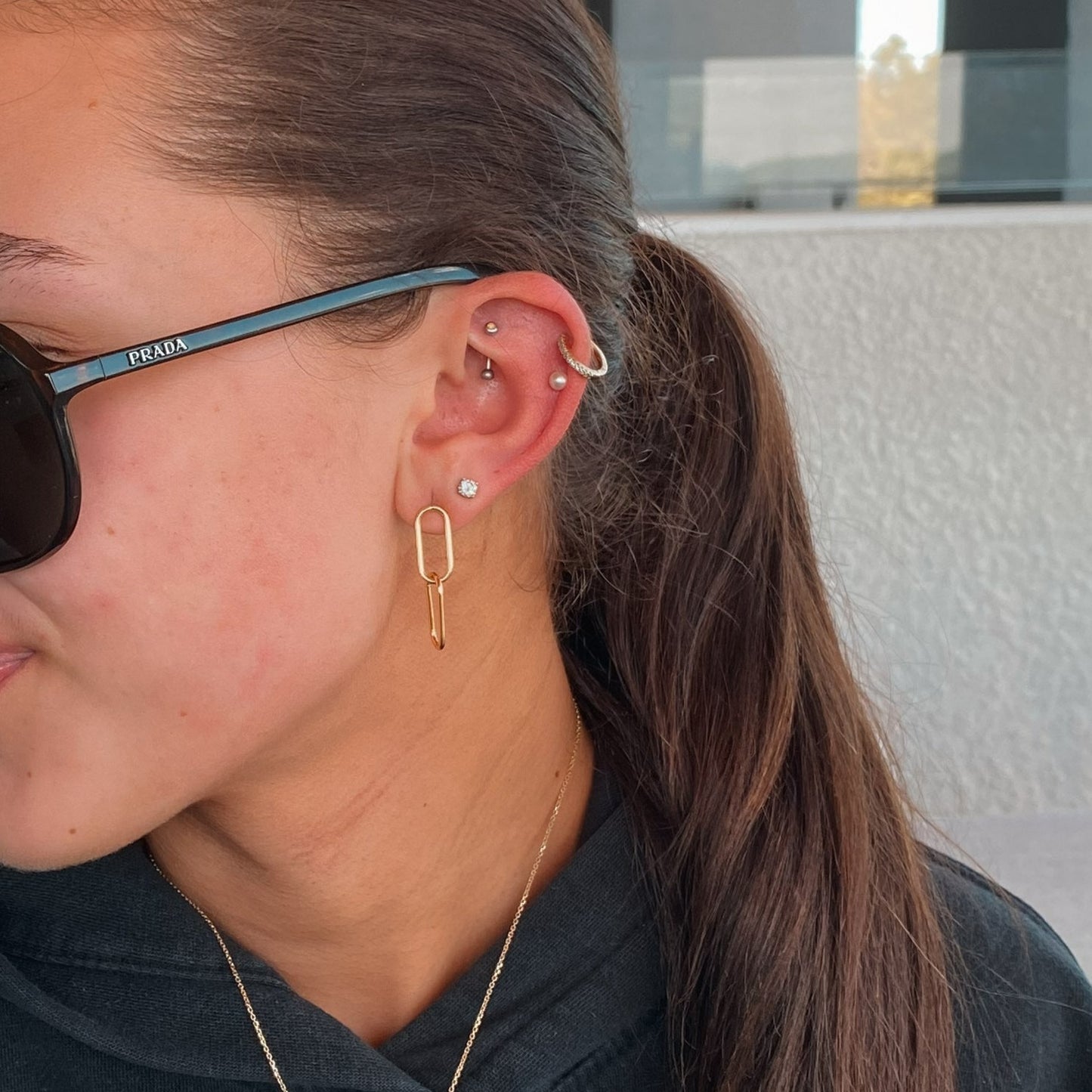 Gold Paperclip Earrings