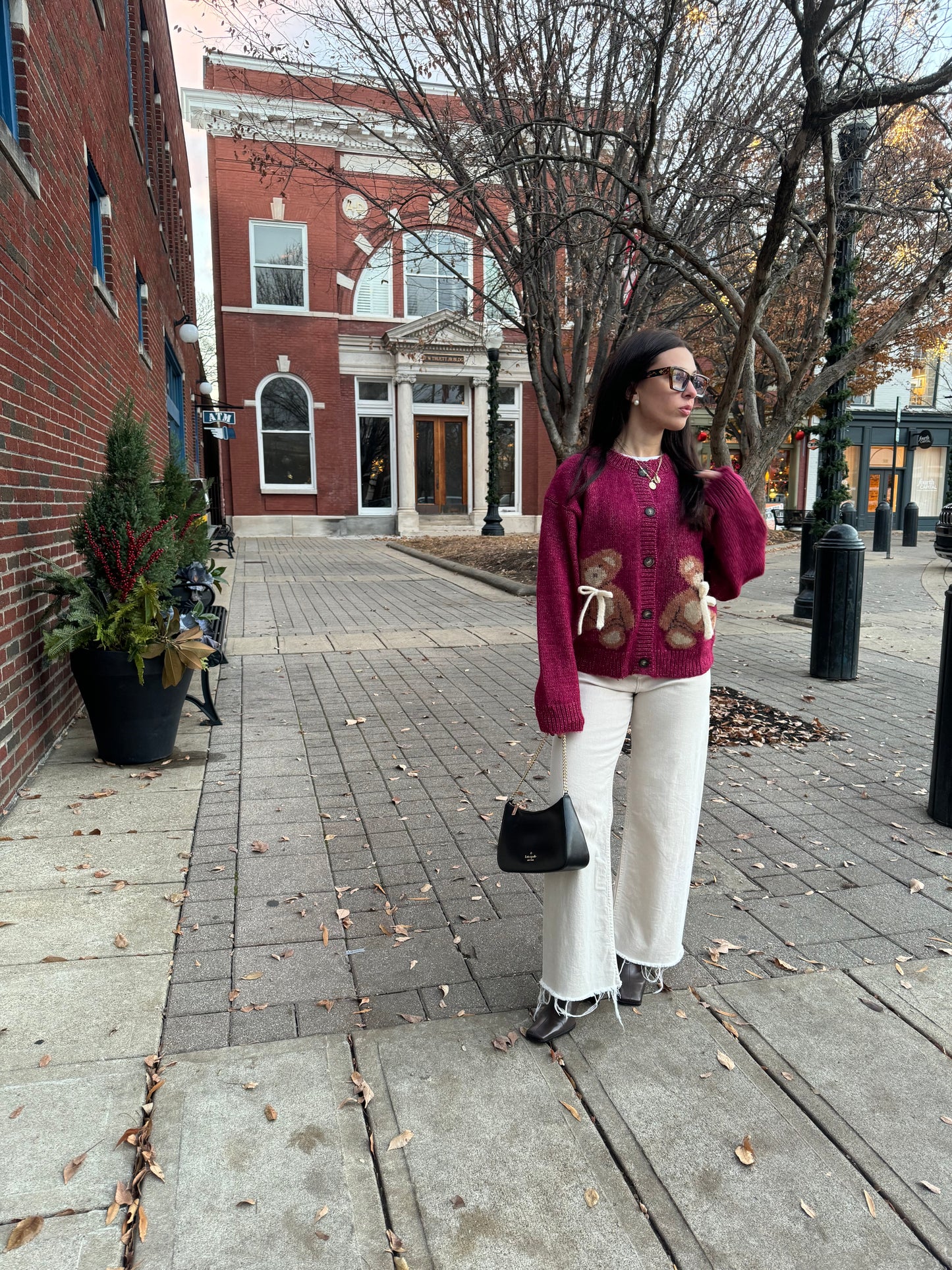 Teddy Burgundy Cardigan