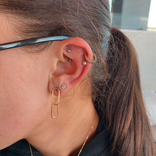 Gold Paperclip Earrings