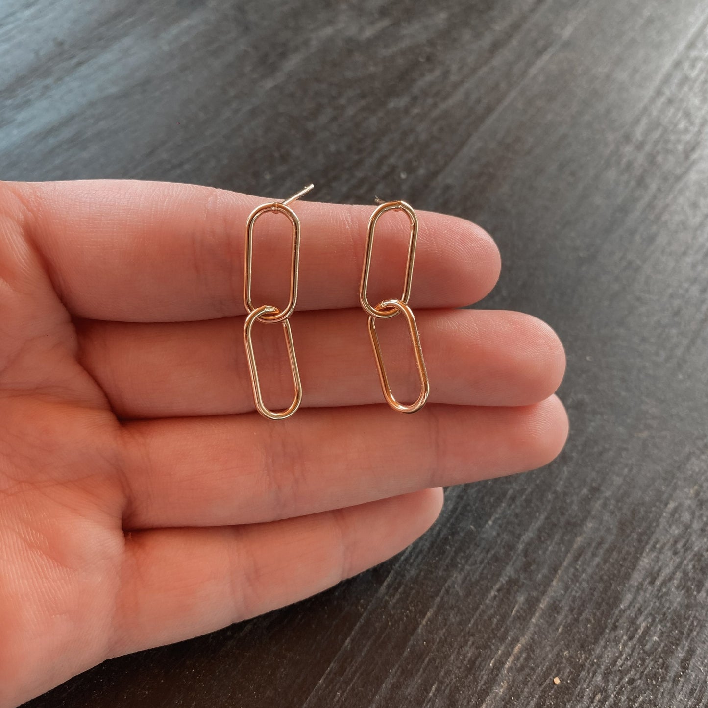 Gold Paperclip Earrings